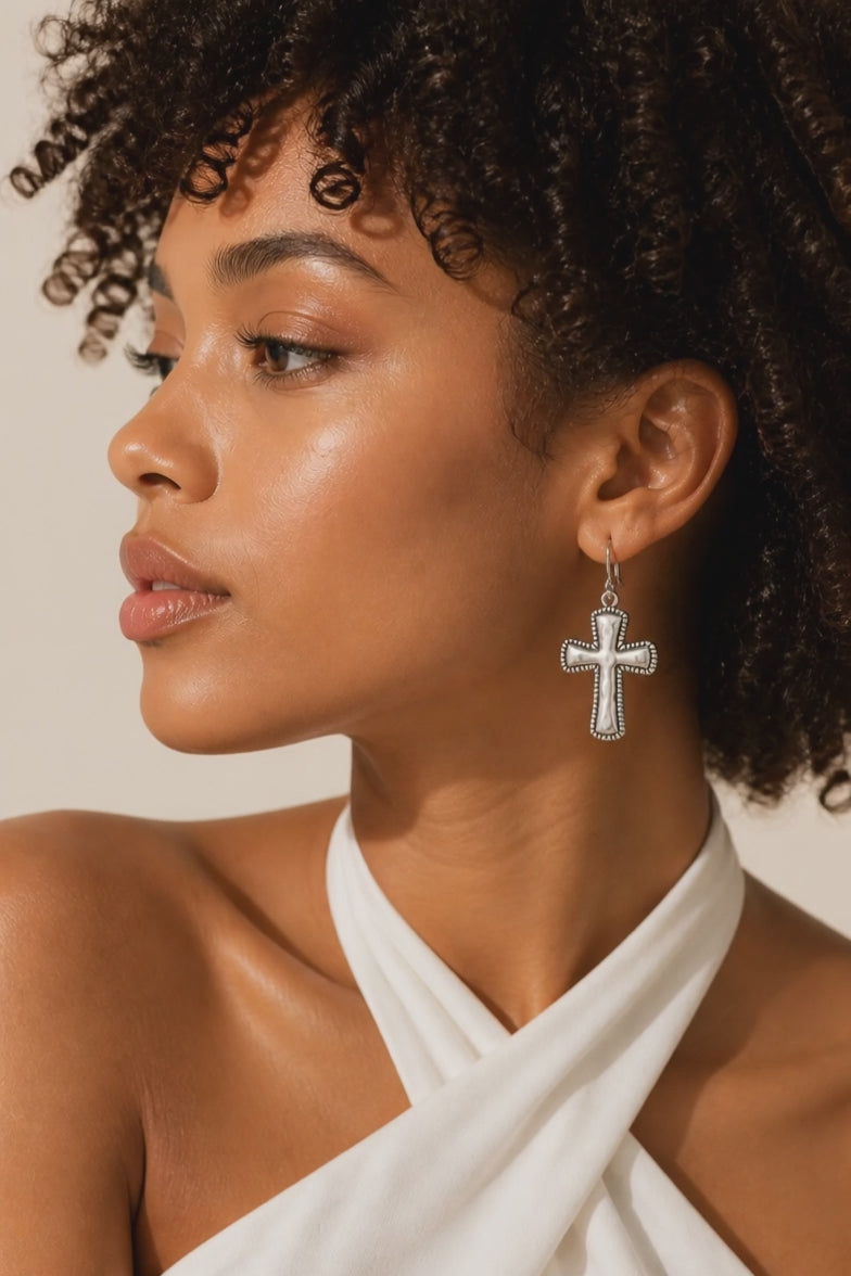Silver Cross Earrings