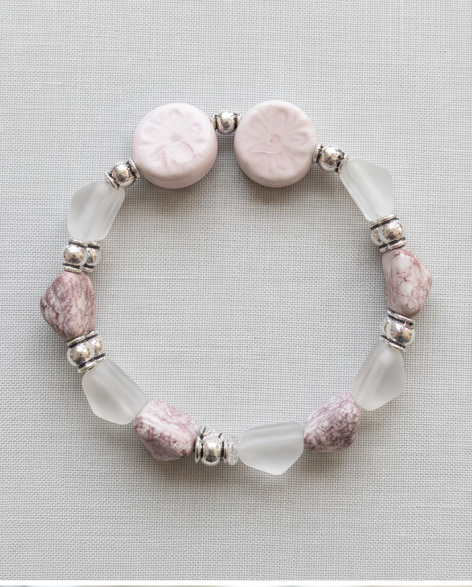 Sea glass Pink Bracelet