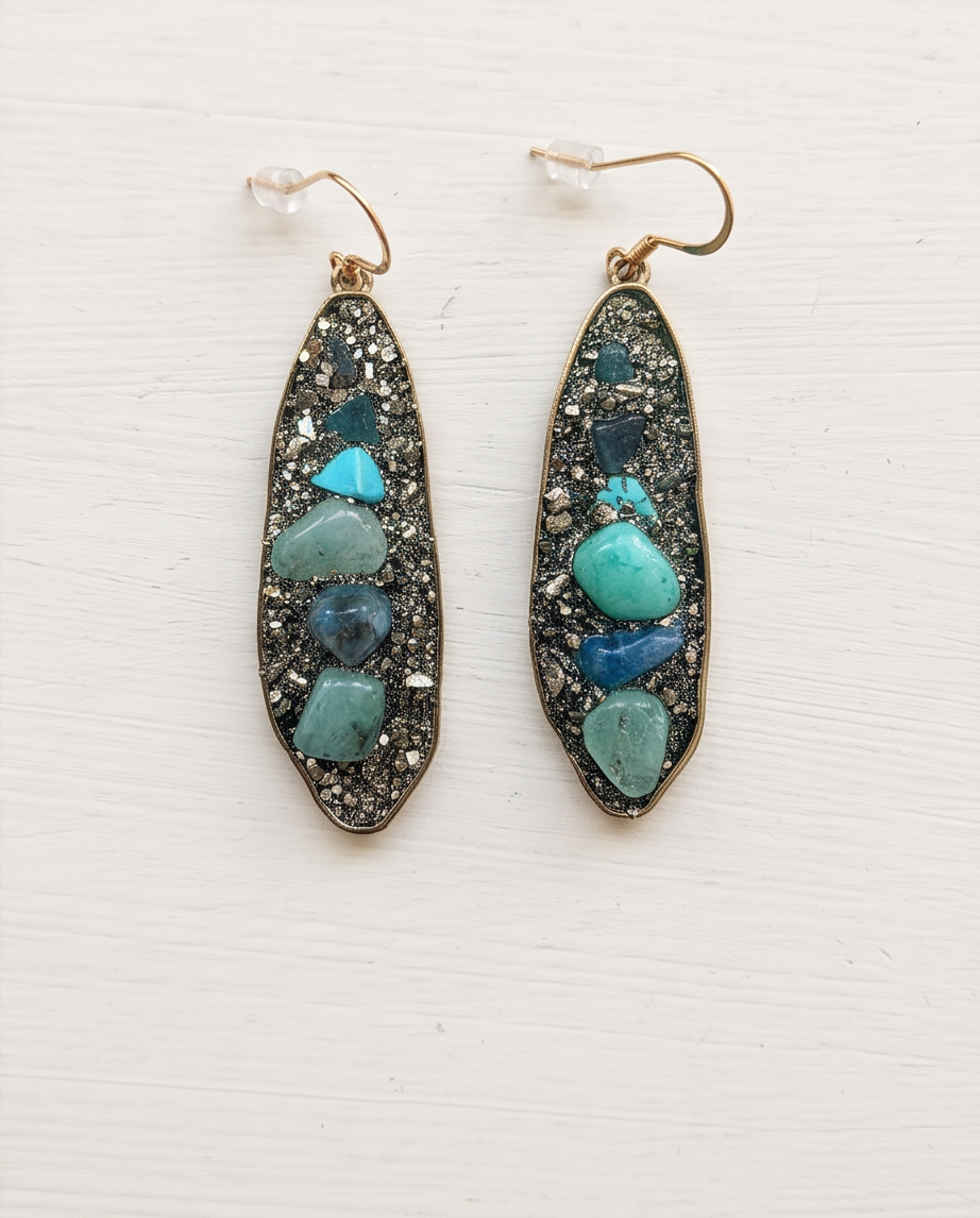 Pewter & Pyrite earrings