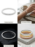 3mm. Cubed Shiny Silver Bracelet