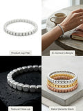 3mm. Cubed Matte Silver Bracelet