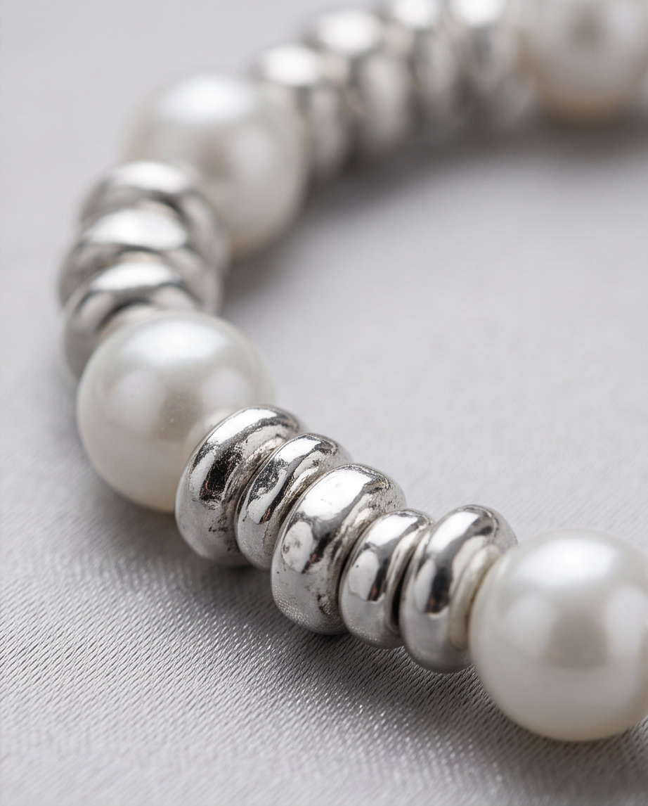 Silver and Pearl Bracelet