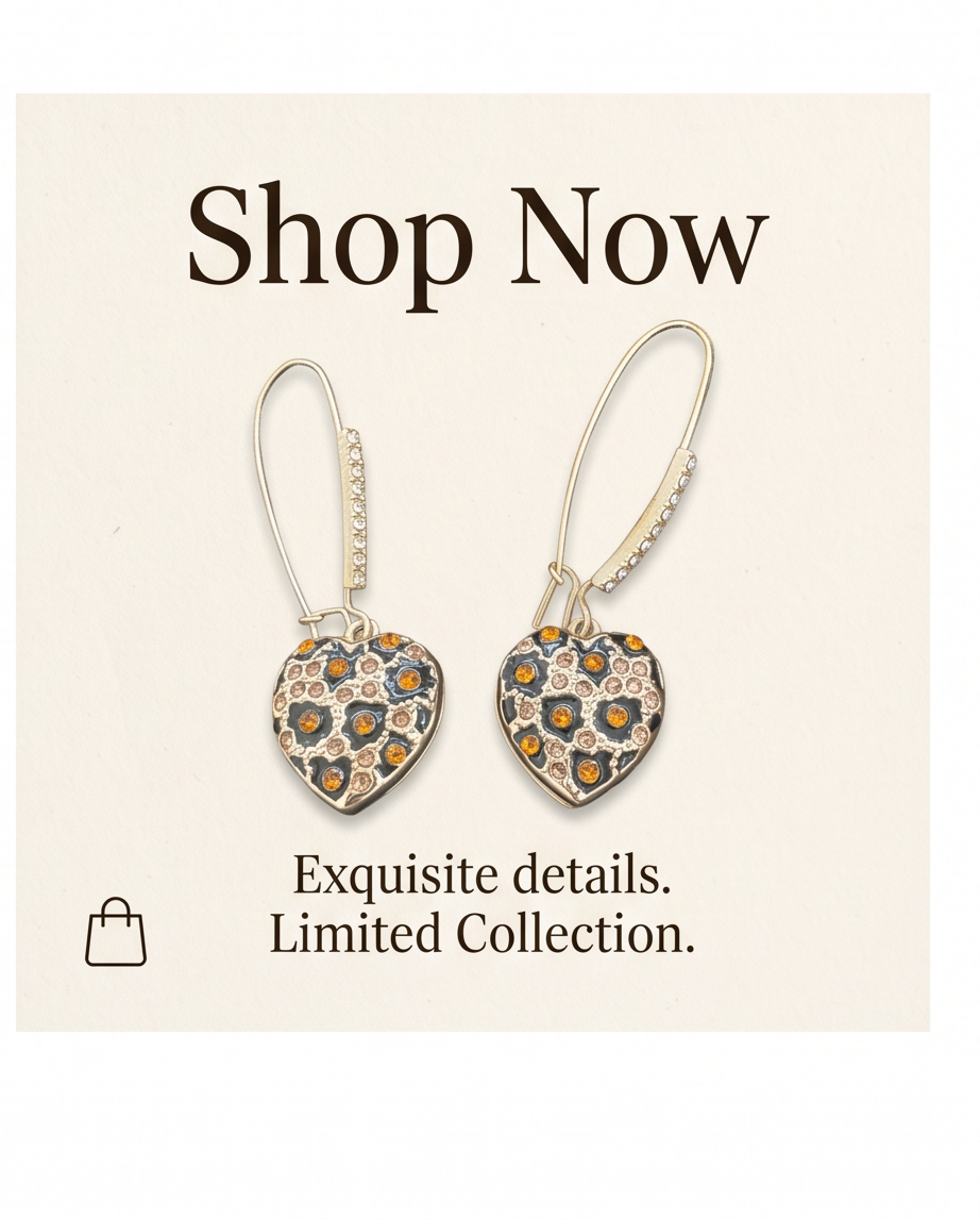 Leopard Heart Earrings