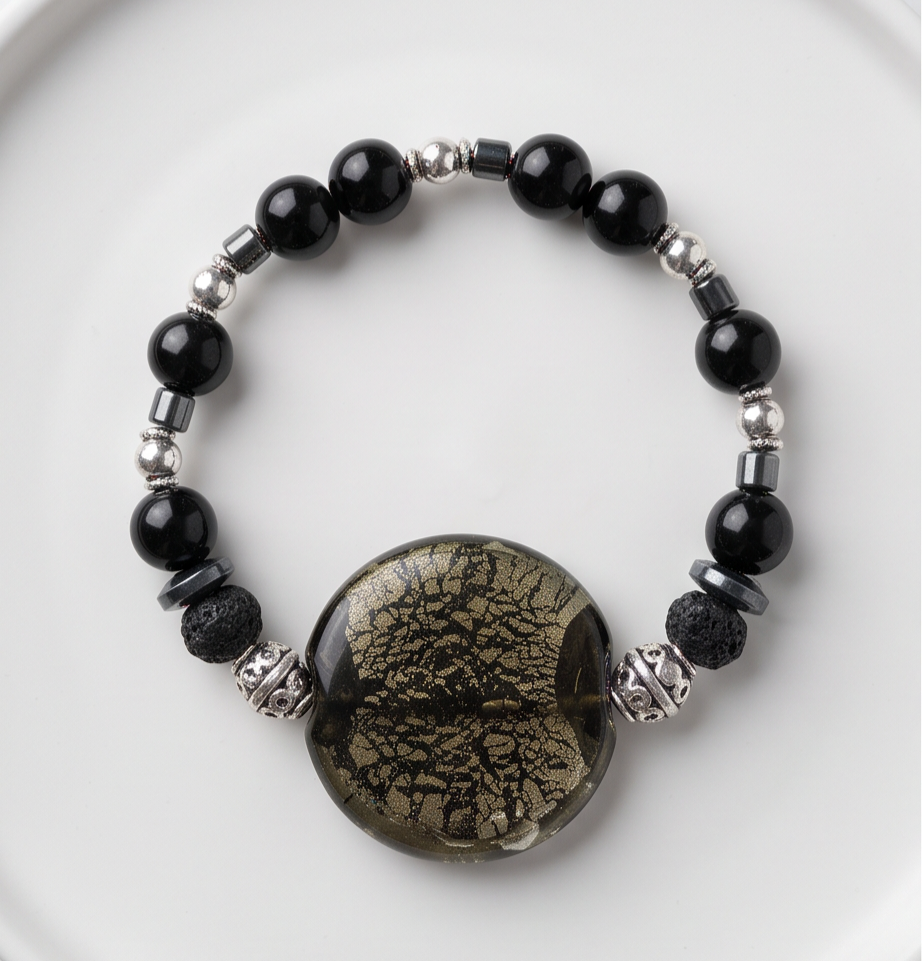 The Black Crackle Bracelet