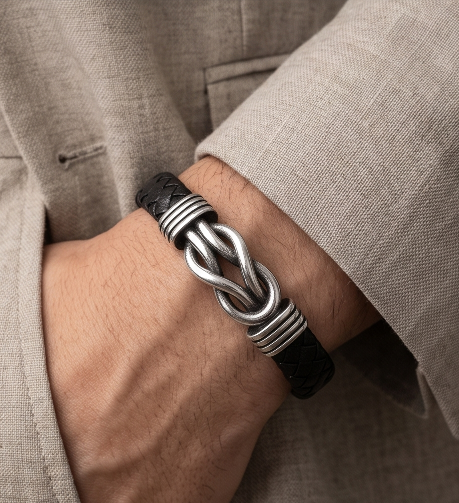 The Black and Silver Infinity Bracelet