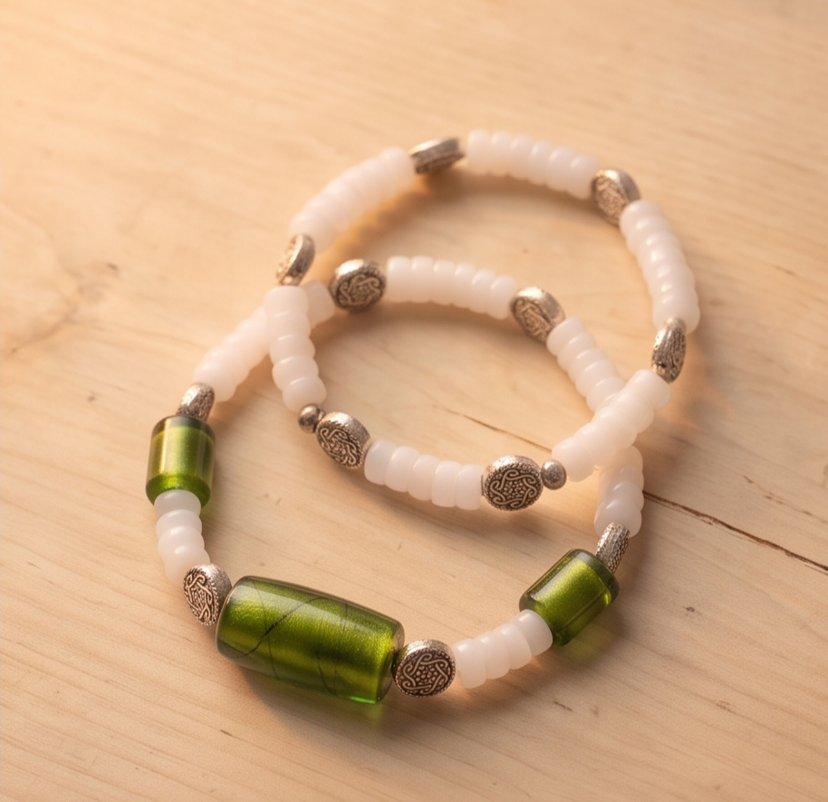 Olive Cylindrical Bracelets