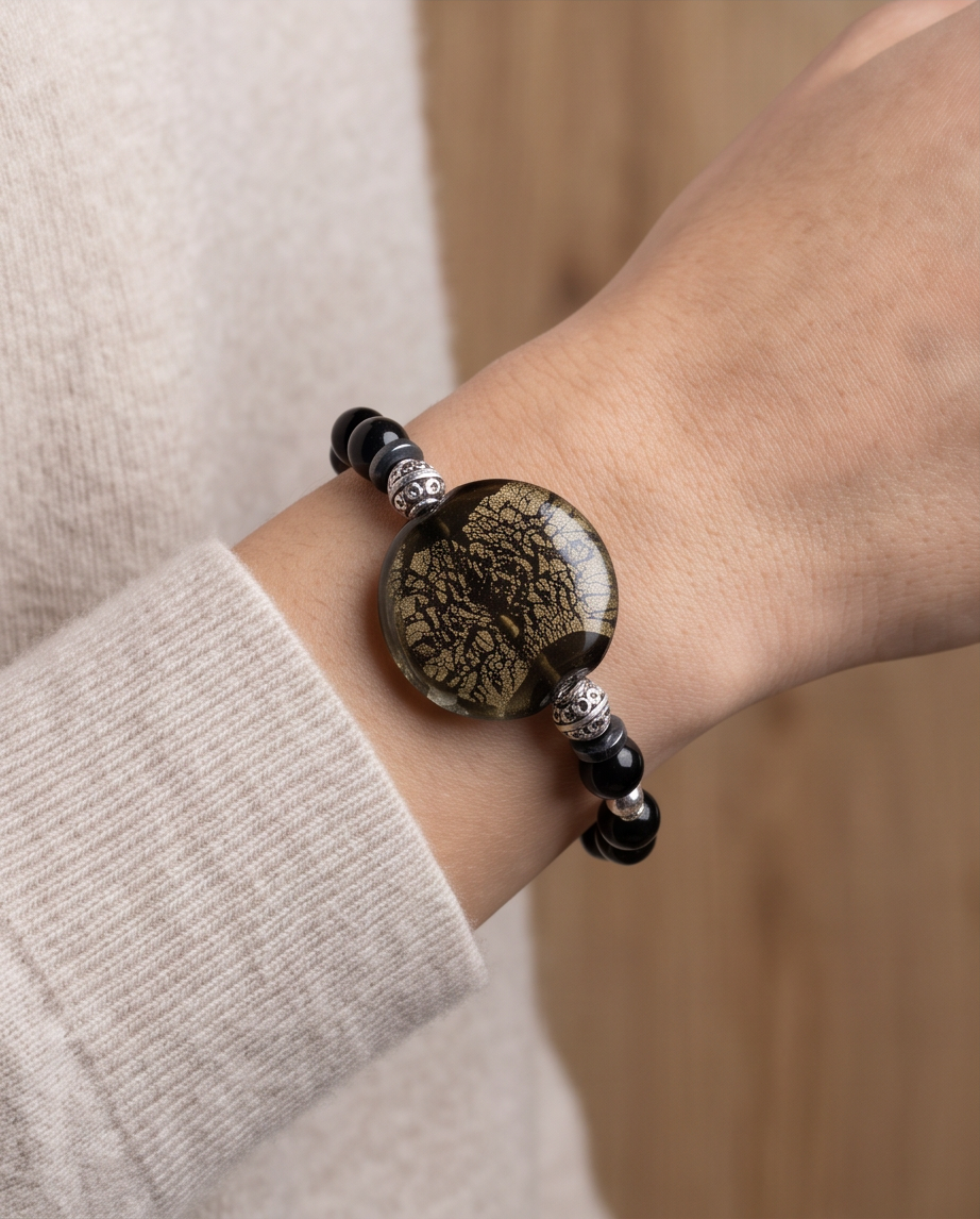 The Black Crackle Bracelet