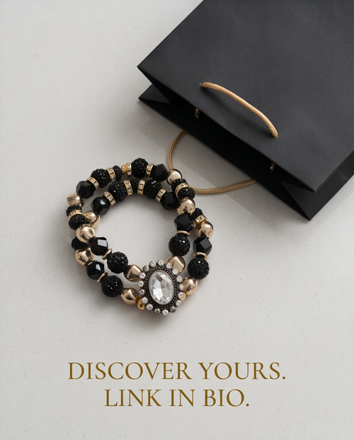 Black and gold double bracelet