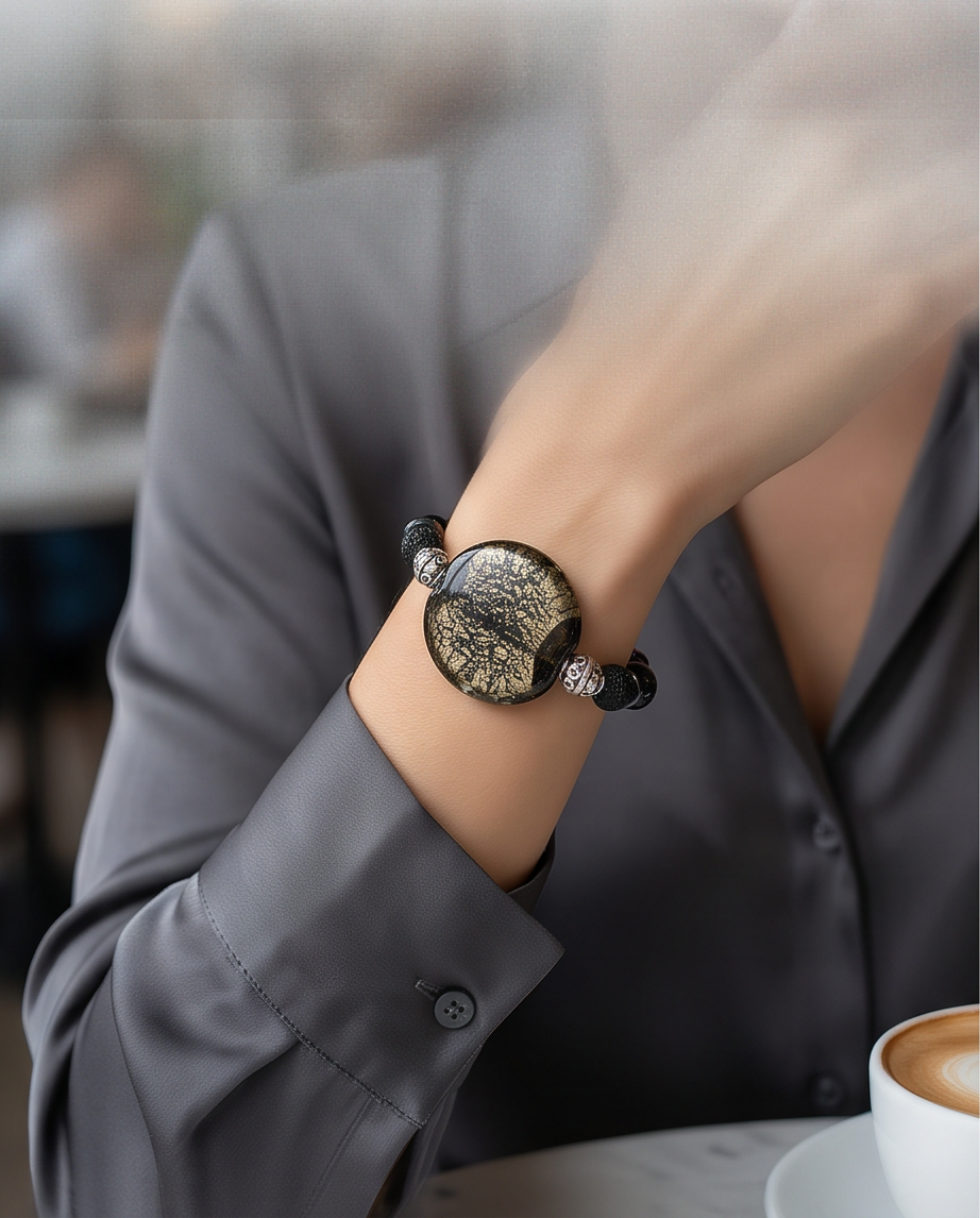 The Black Crackle Bracelet