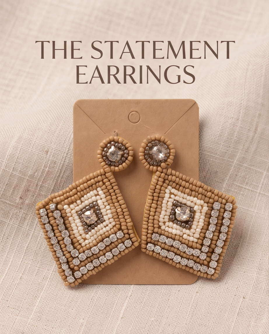 Geometric seed bead Earrings