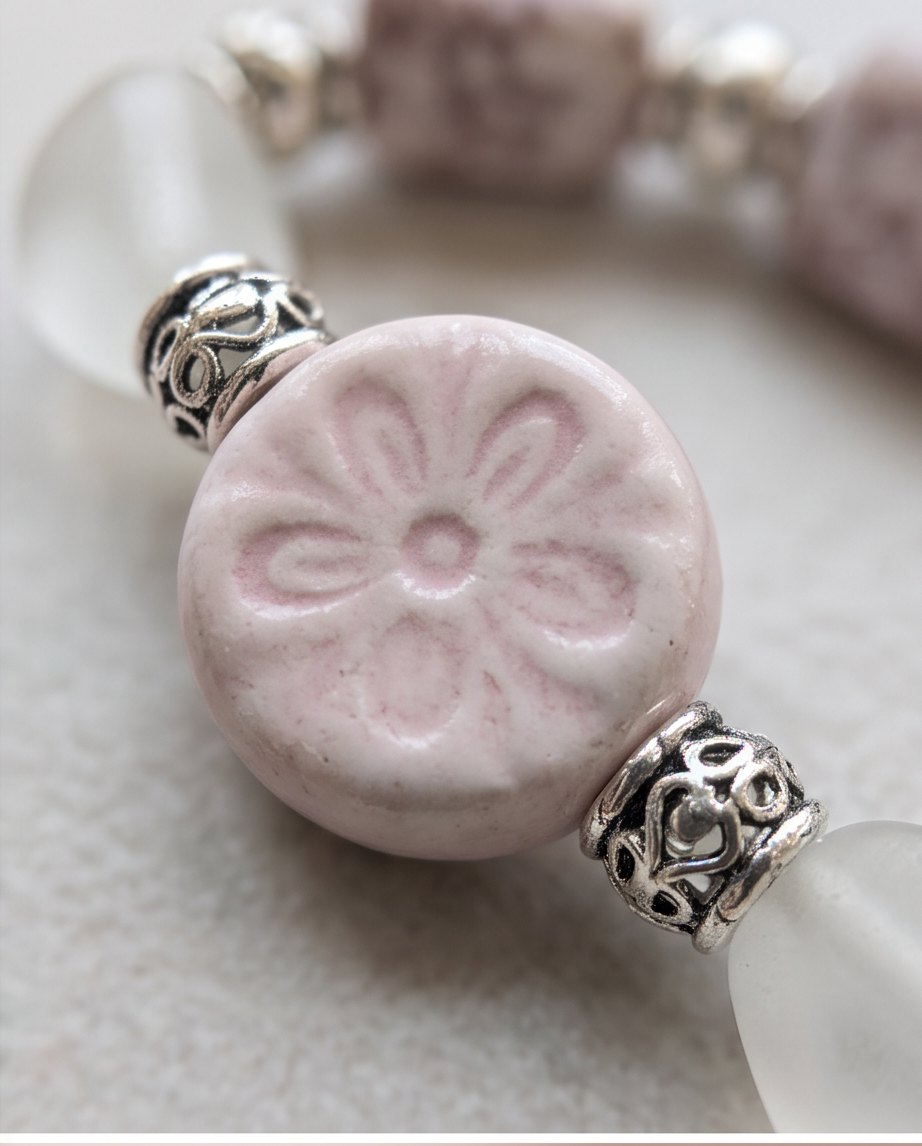 Sea glass Pink Bracelet