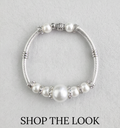 Silver tone Pearl and Crystal Bracelet