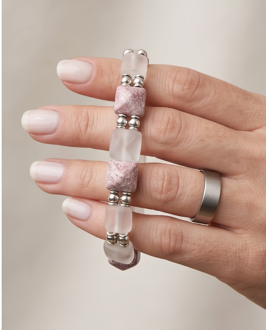 Sea glass Pink Bracelet