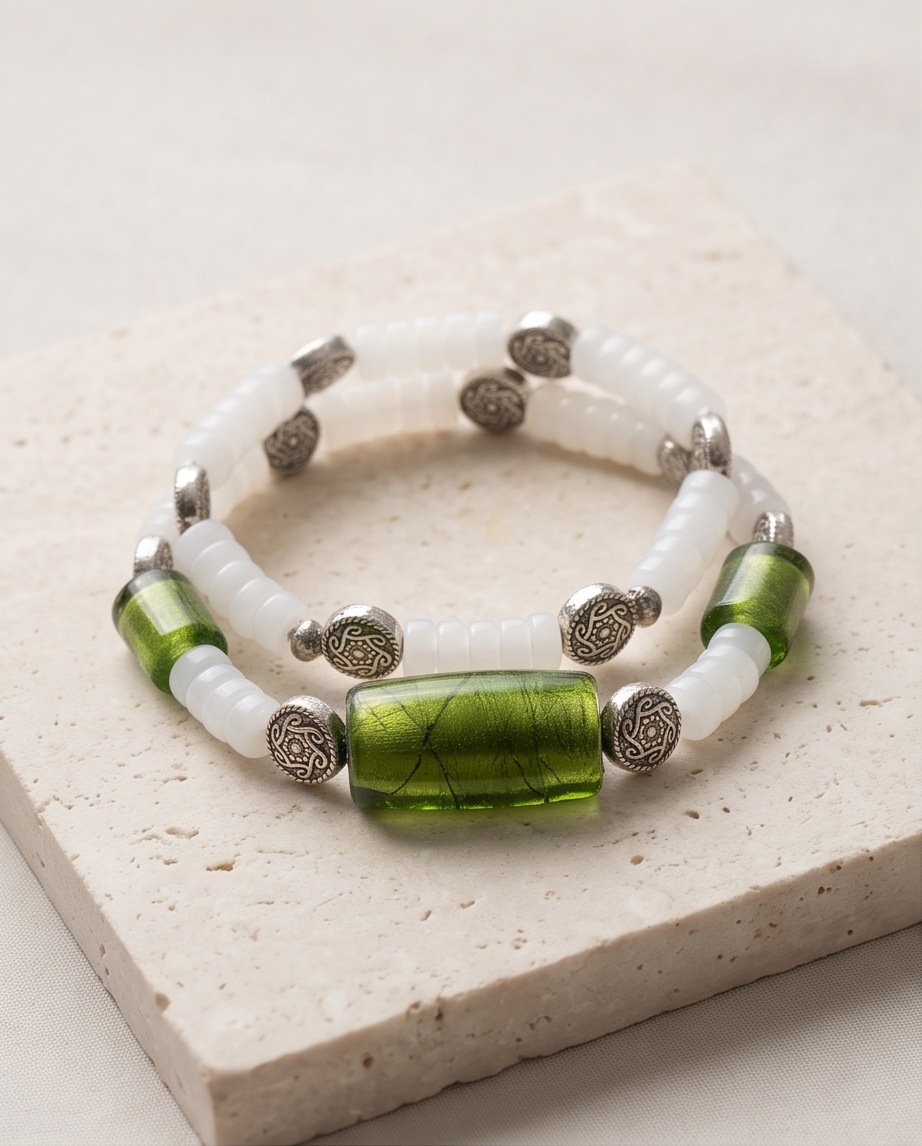 Olive Cylindrical Bracelets