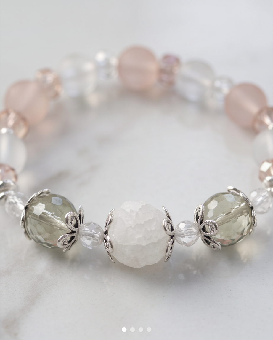 Ethereal Pink Necklace and Bracelet