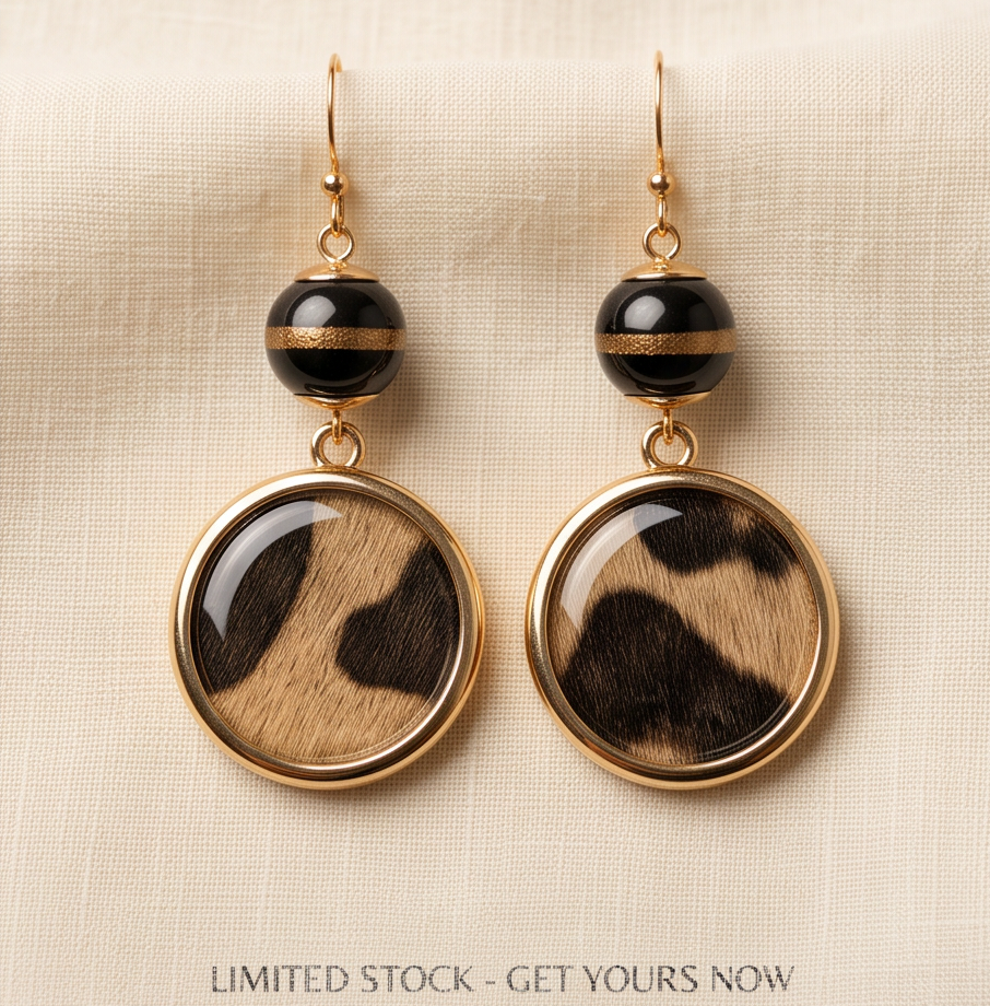 Leopard and Gold Earrings
