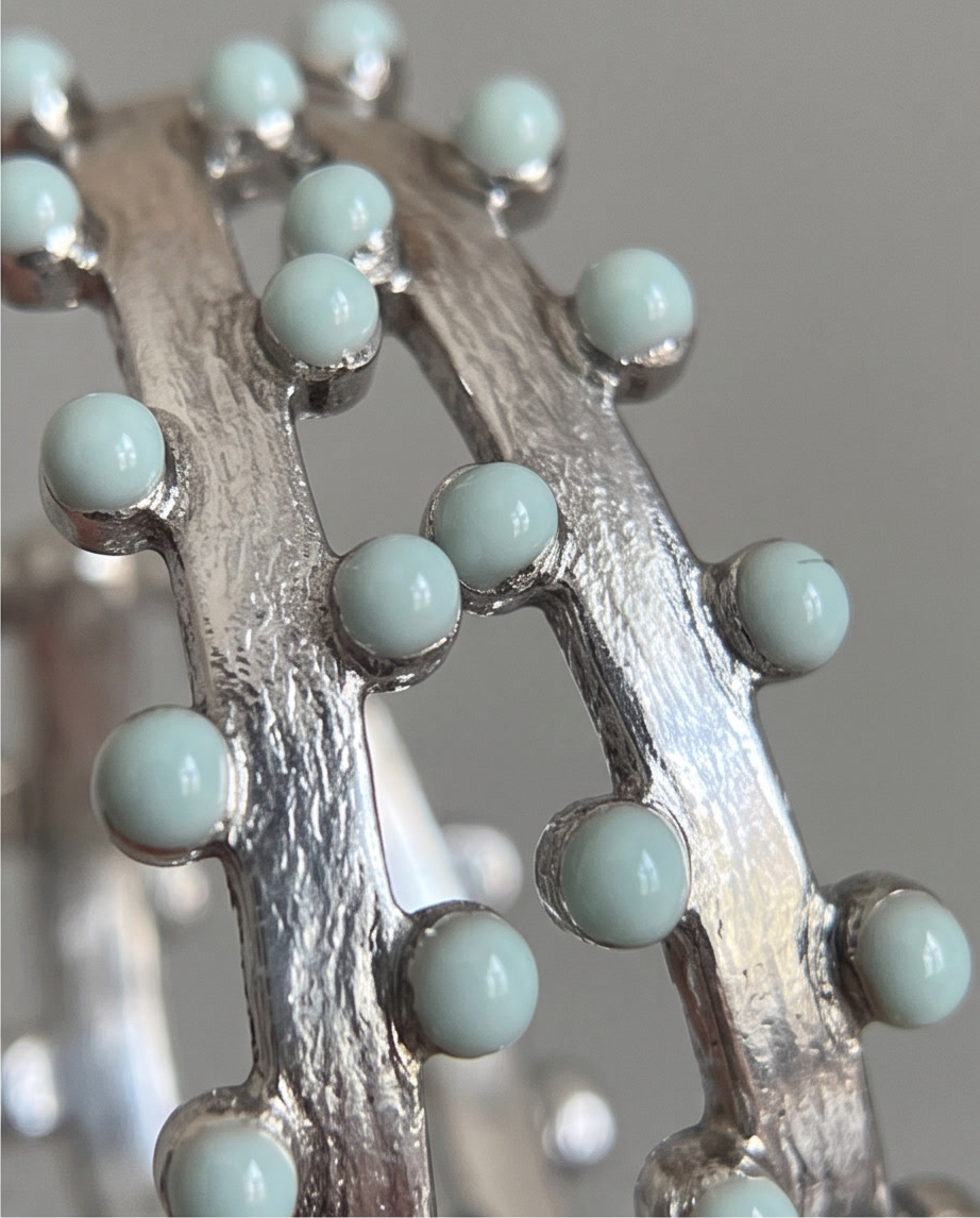 Silver and Mint Earrings
