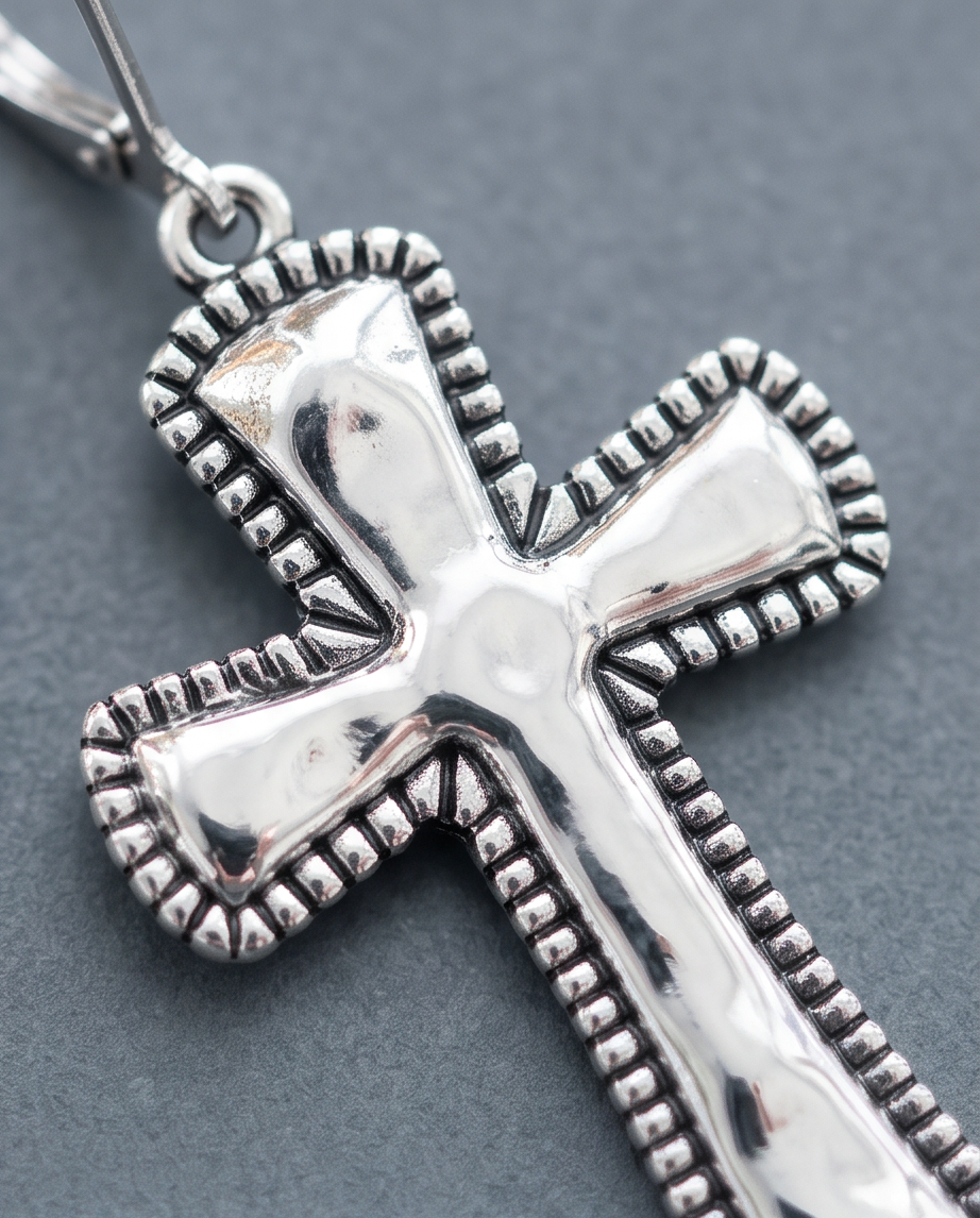 Silver Cross Earrings