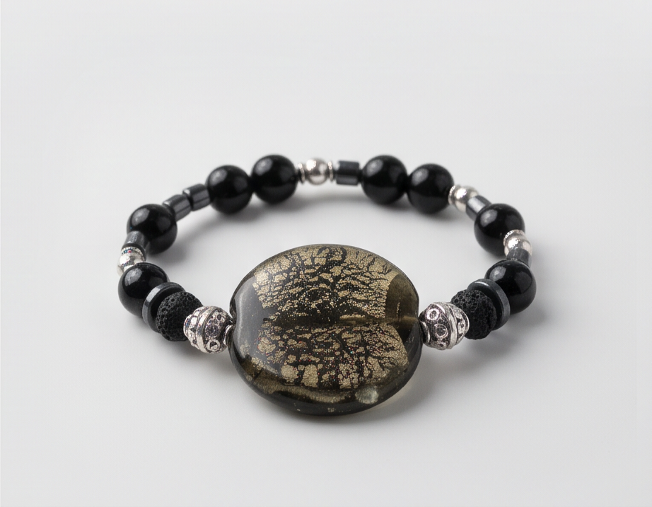 The Black Crackle Bracelet