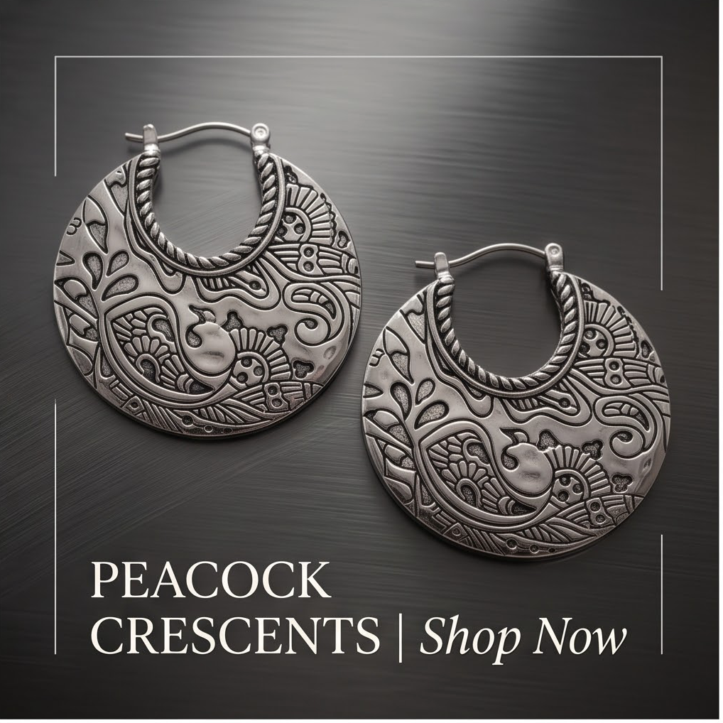 Silver Crescent Earrings