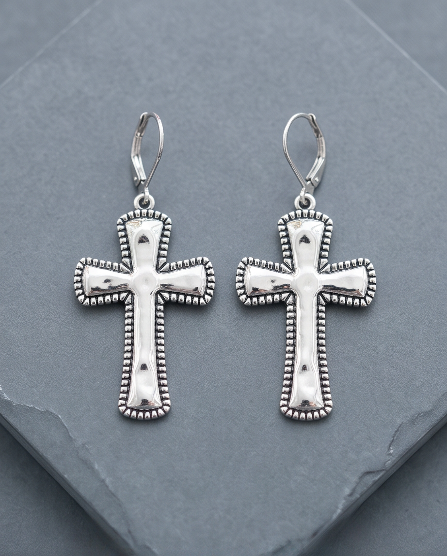 Silver Cross Earrings