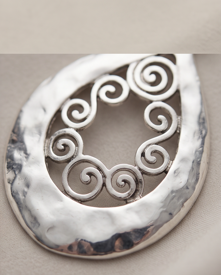 Silver Filagree Drop Earrings