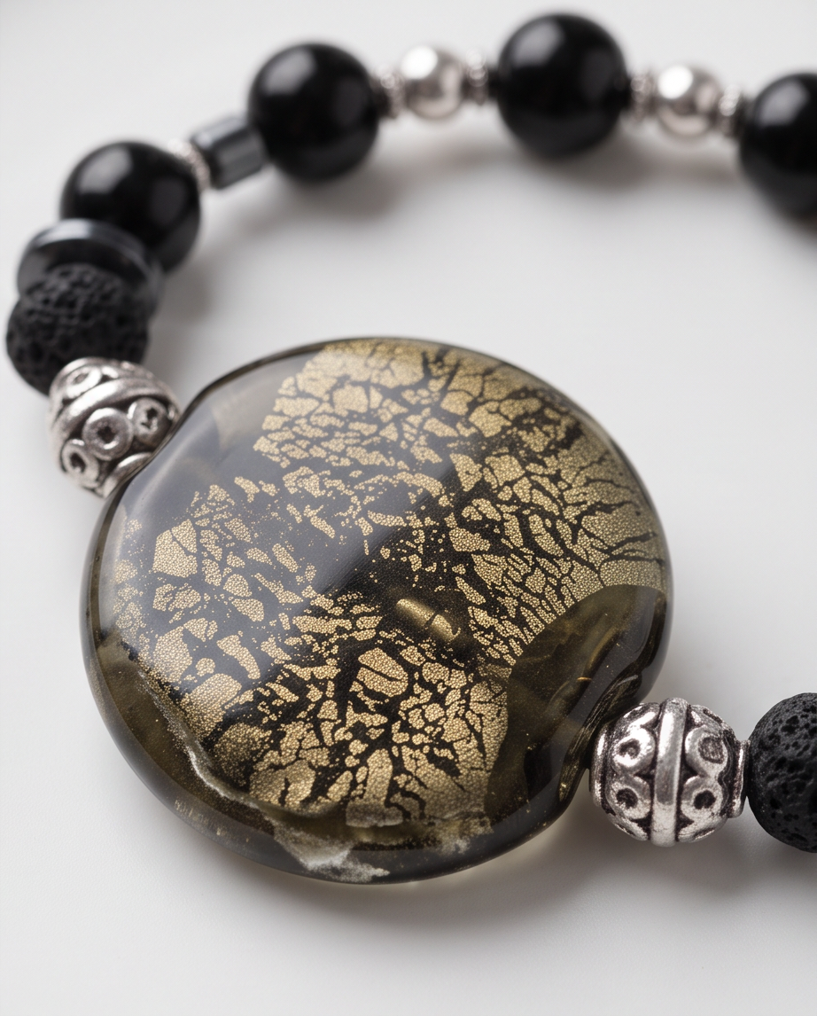 The Black Crackle Bracelet