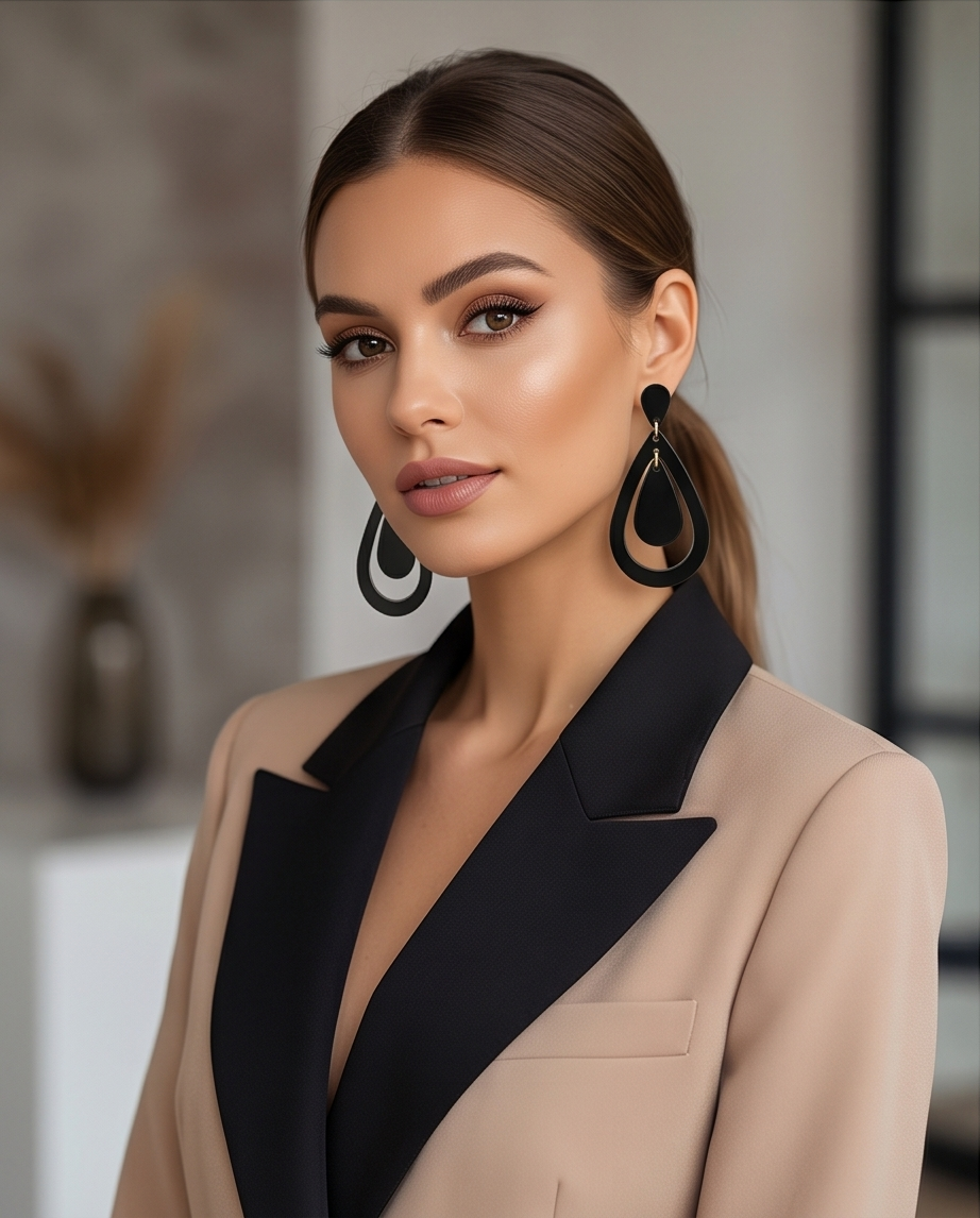 Black Teardrop Earrings
