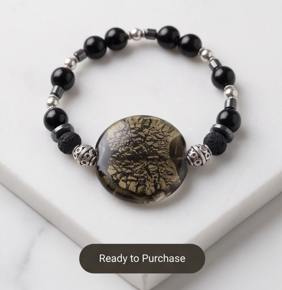 The Black Crackle Bracelet