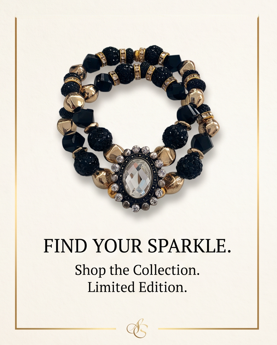 Black and gold double bracelet