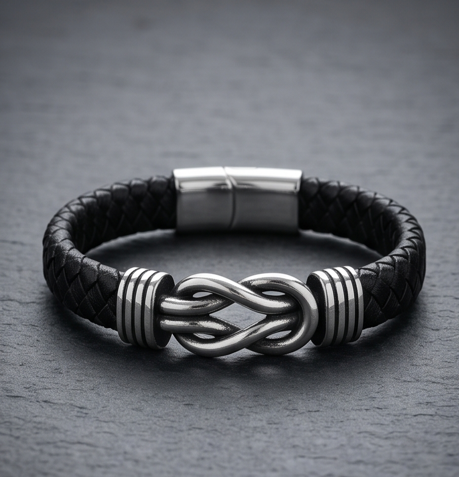 The Black and Silver Infinity Bracelet