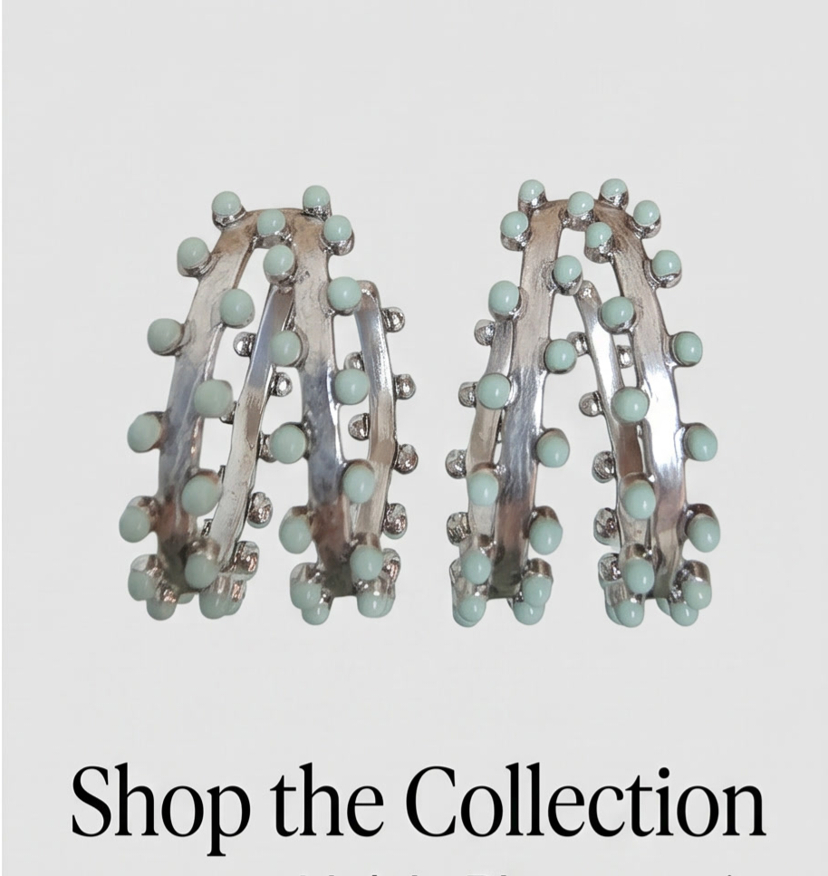 Silver and Mint Earrings