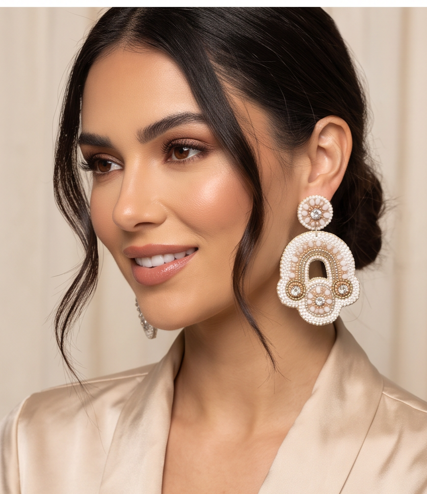 Neutral Seed Bead Earrings