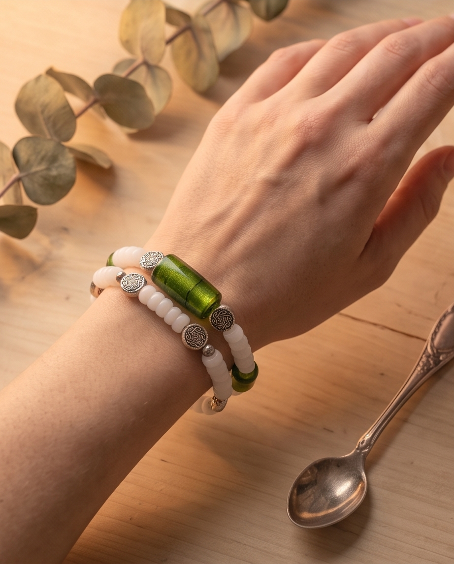 Olive Cylindrical Bracelets