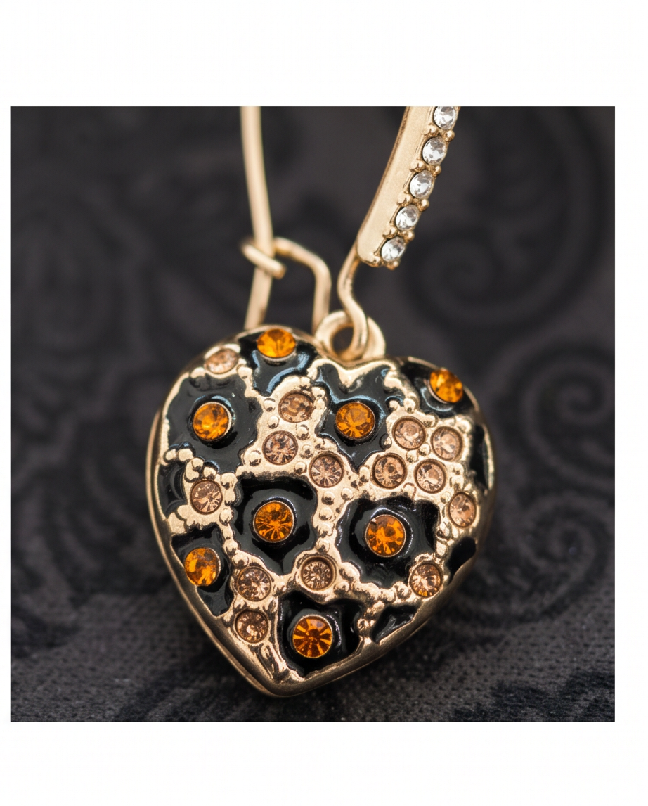 Leopard Heart Earrings