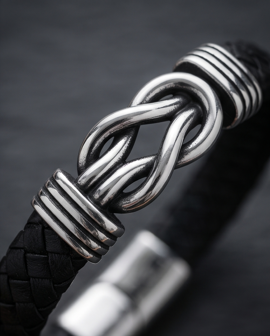 The Black and Silver Infinity Bracelet