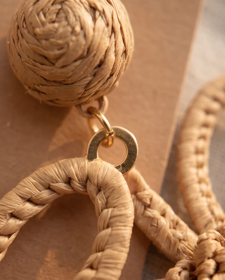Floral Raffia Earrings