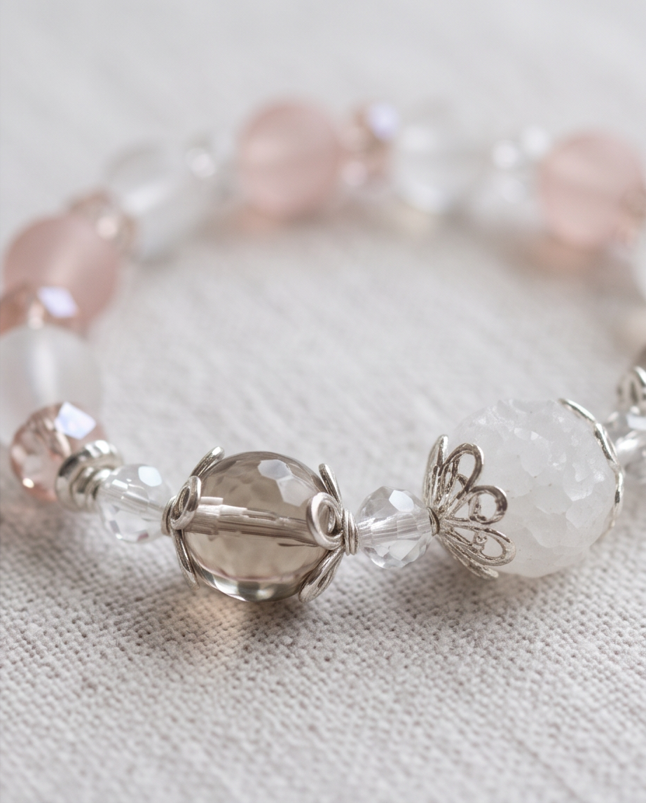 Ethereal Pink Necklace and Bracelet